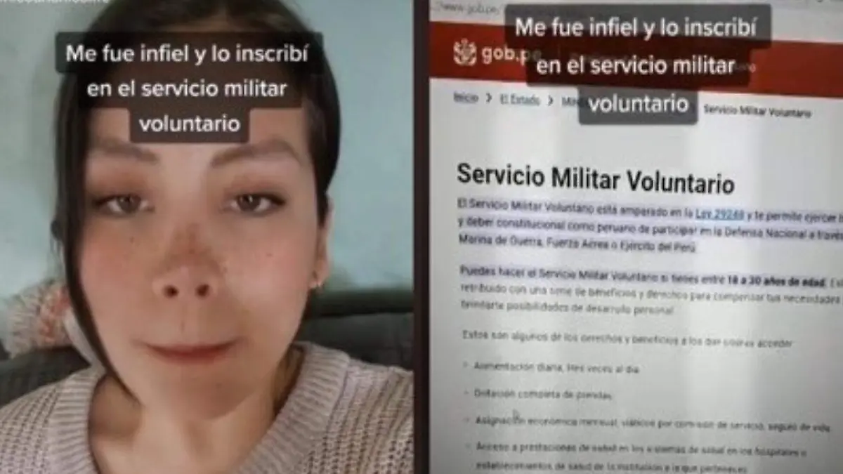 Descubre que su novio le es infiel y en venganza lo inscribe al servicio militar